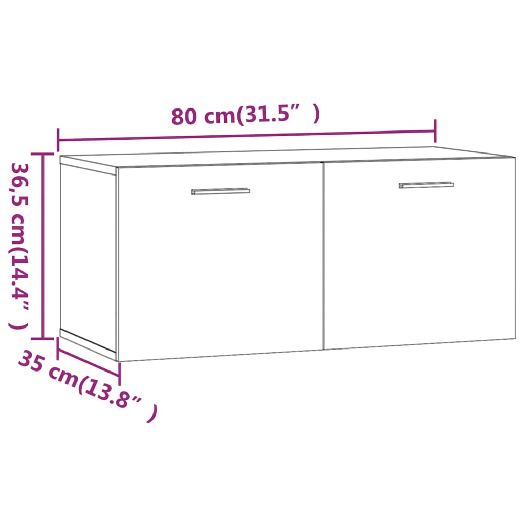 Wandschrank Räuchereiche 80x35x36,5 cm Holzwerkstoff