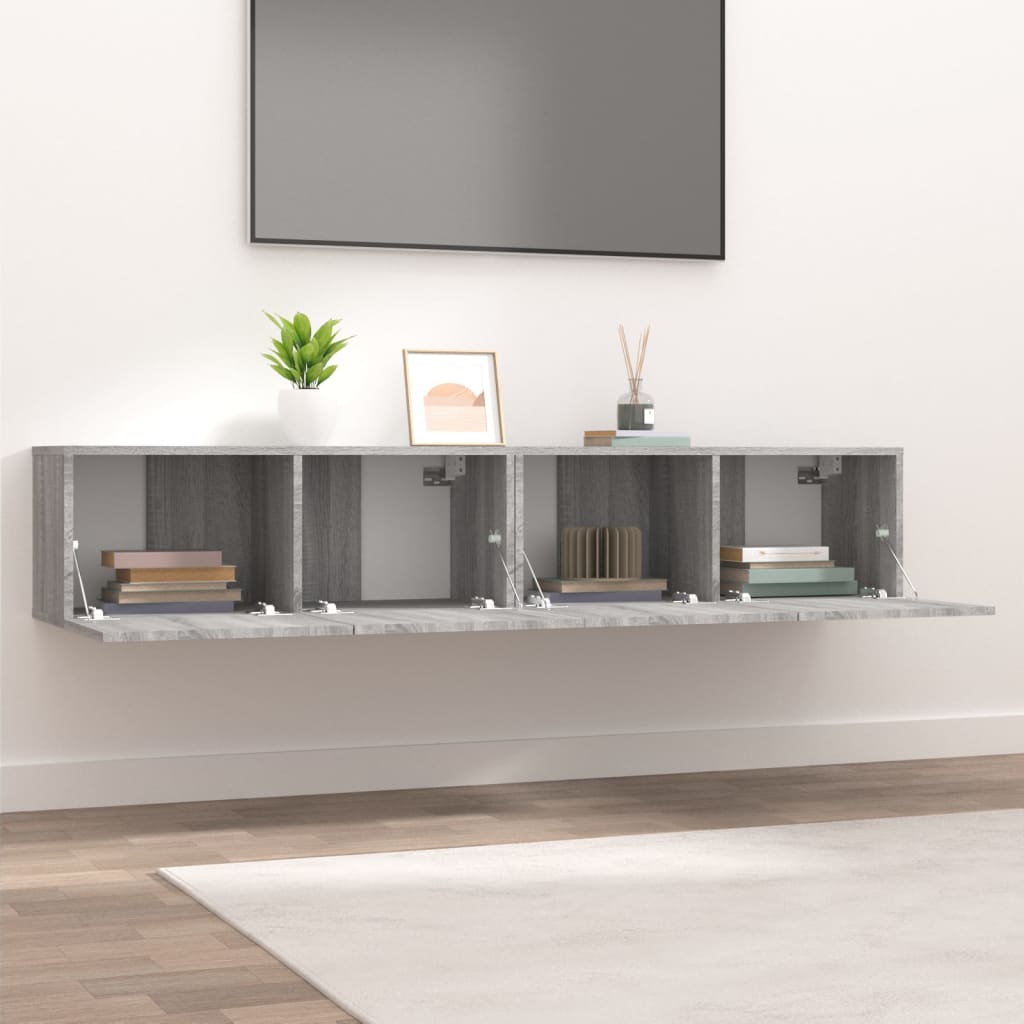 Meubles TV 2 pcs. Gris Sonoma 80x30x30 cm matériau bois