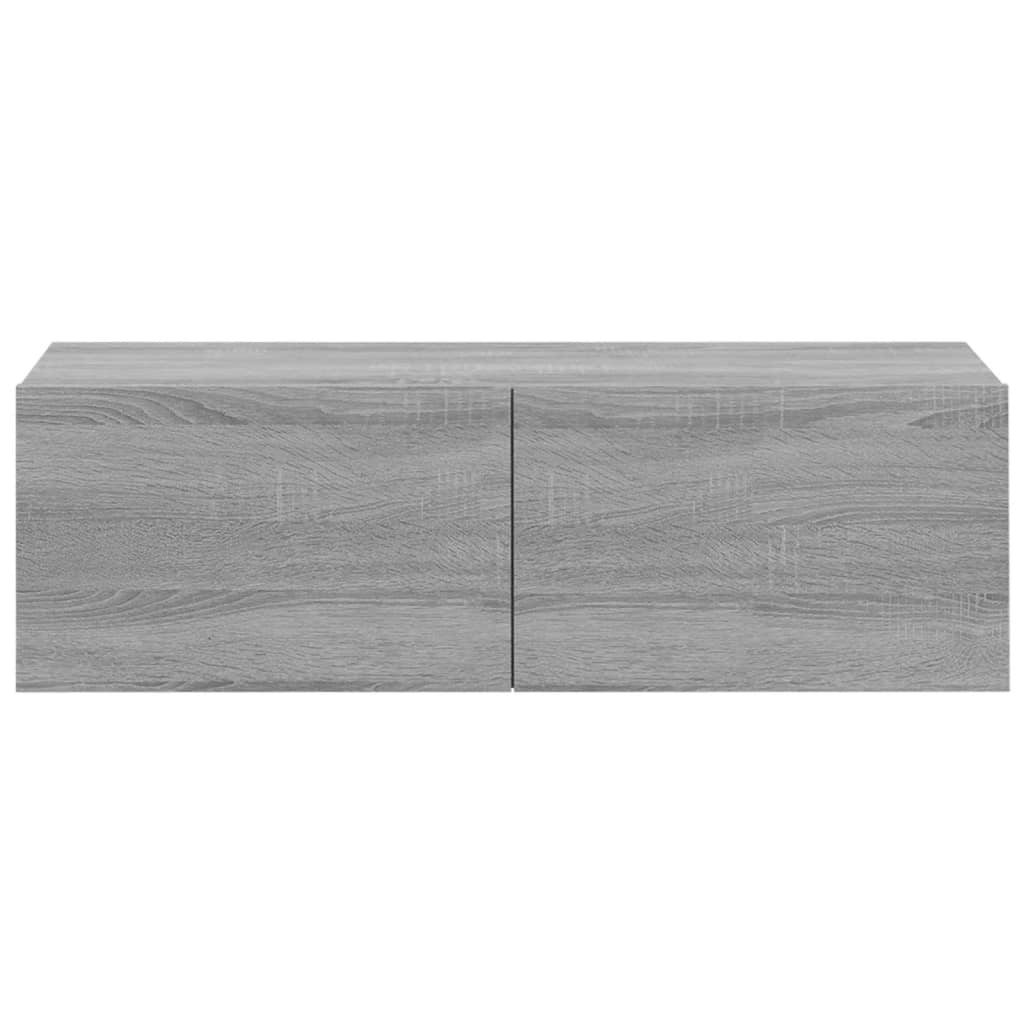 Armoires murales TV 2 pcs. Gris Sonoma 100x30x30 cm matériau bois