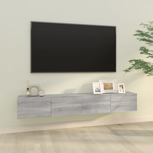 Armoires murales TV 2 pcs. Gris Sonoma 100x30x30 cm matériau bois