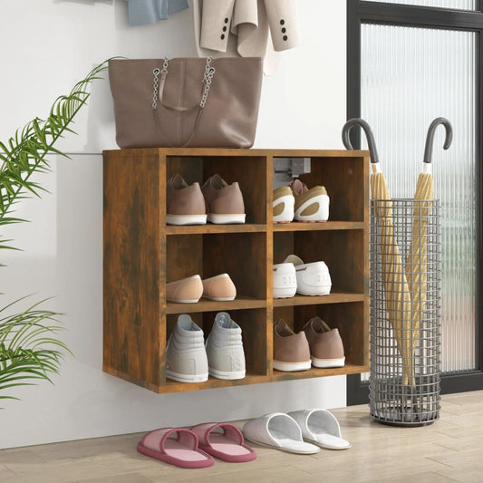 Shoe rack smoked oak 52.5x30x50 cm