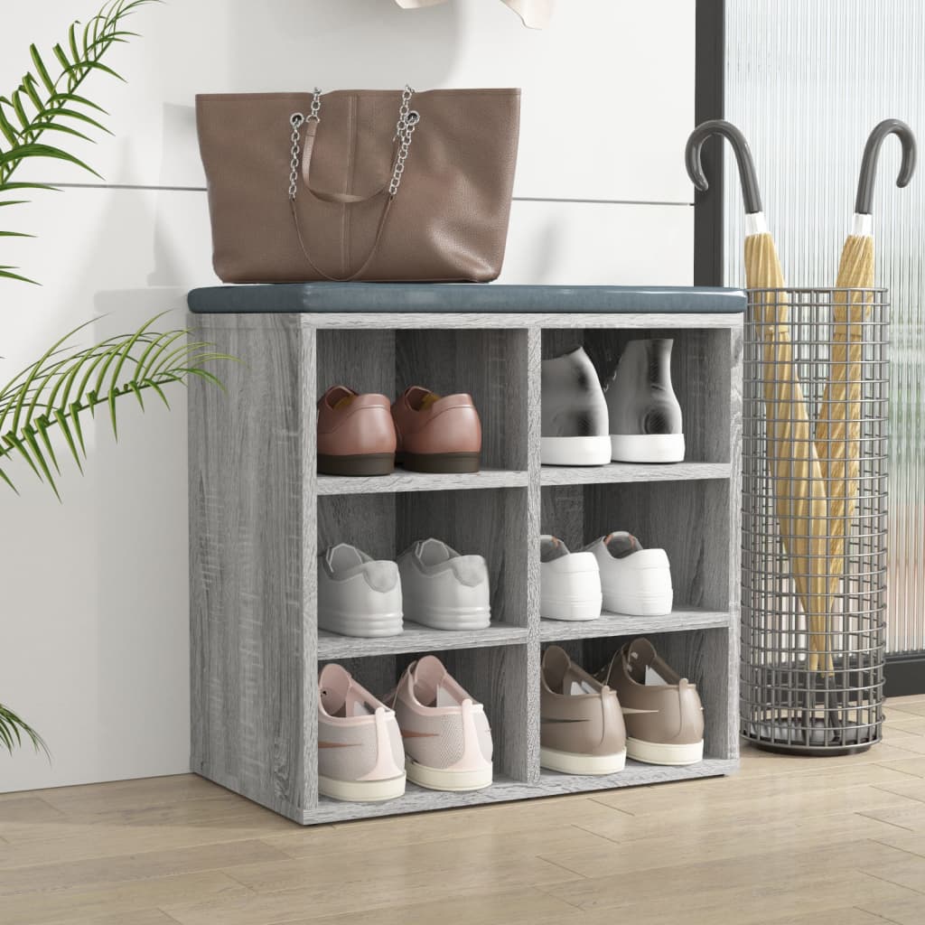 Étagère à chaussures gris Sonoma 52,5x30x50 cm