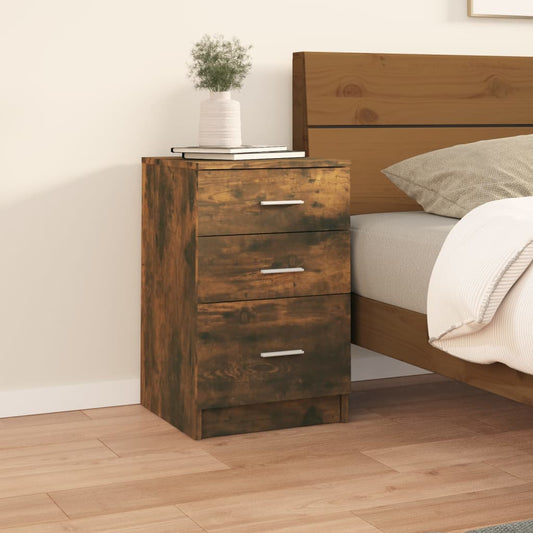 Bedside table smoked oak 40x40x63 cm wood material