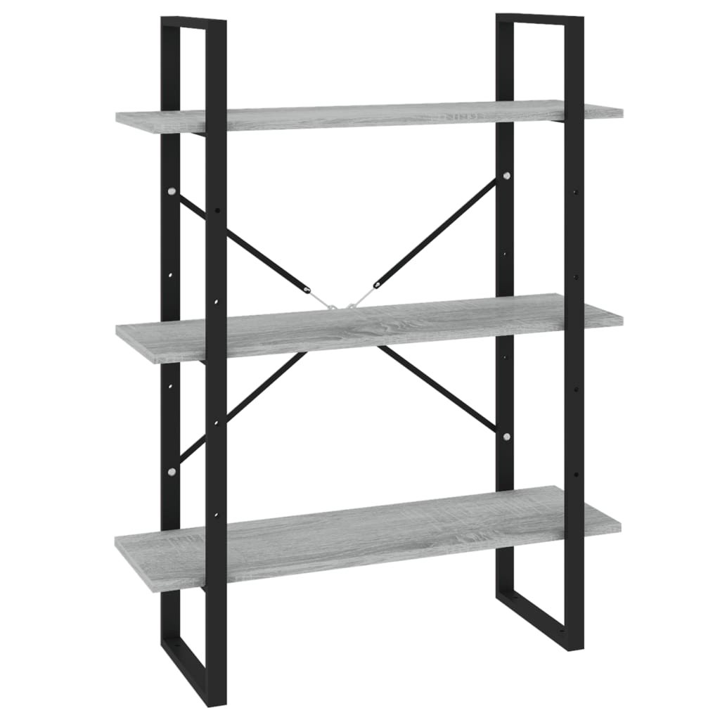 Bookshelf Gray Sonoma 80x30x105 cm Wood Material