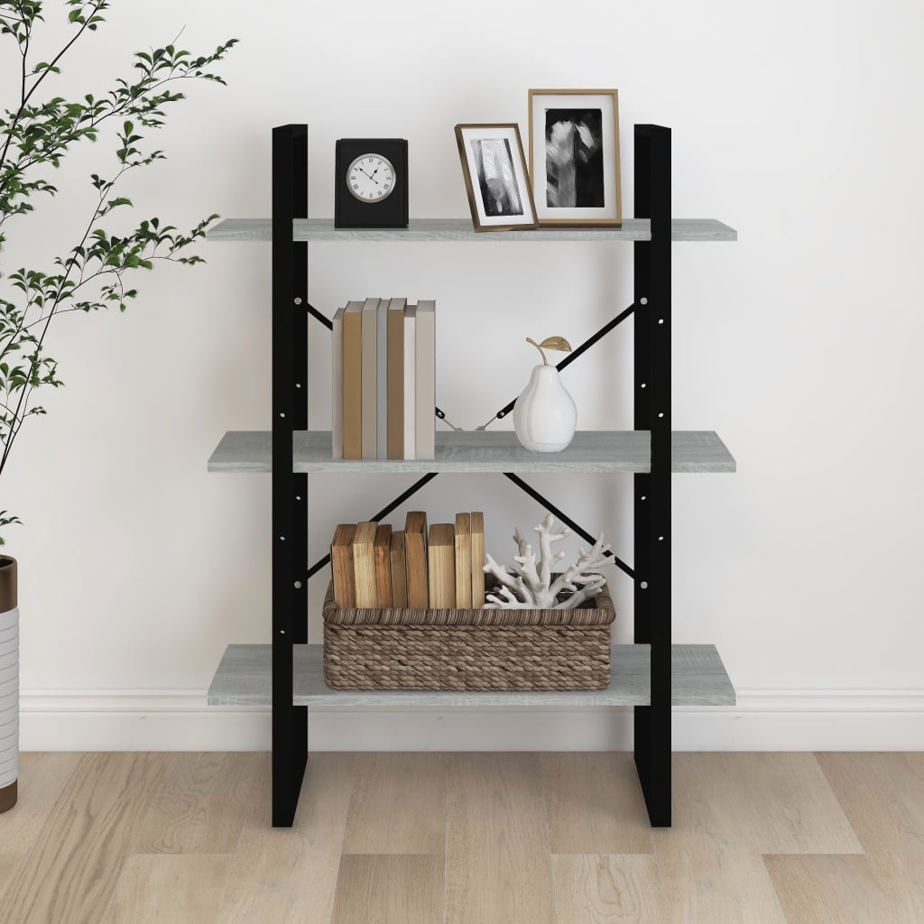 Bookshelf Gray Sonoma 80x30x105 cm Wood Material