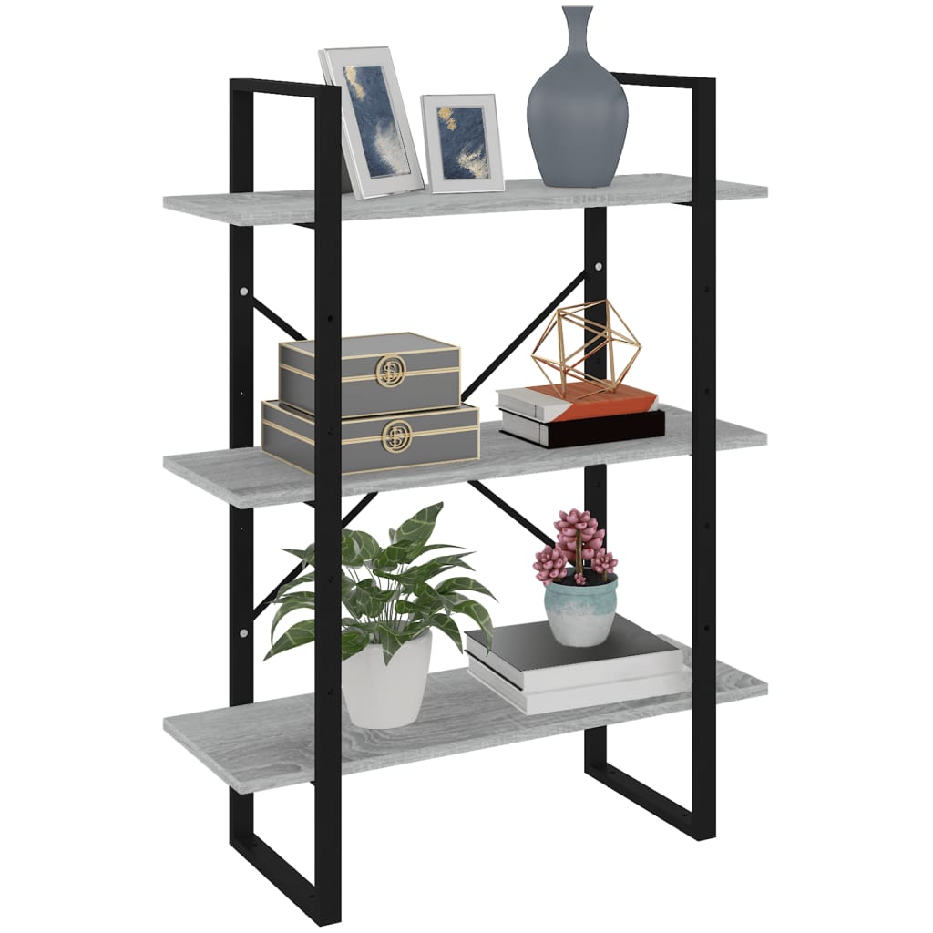 Bookshelf Gray Sonoma 80x30x105 cm Wood Material