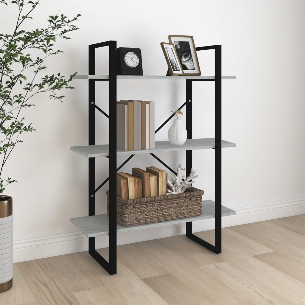 Bookshelf Gray Sonoma 80x30x105 cm Wood Material