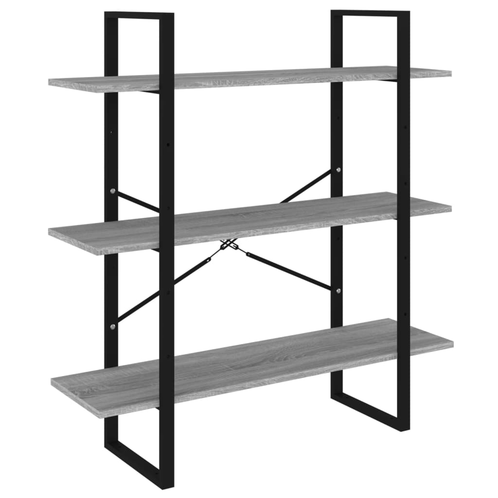 Bookshelf Gray Sonoma 100x30x105 cm Wood Material