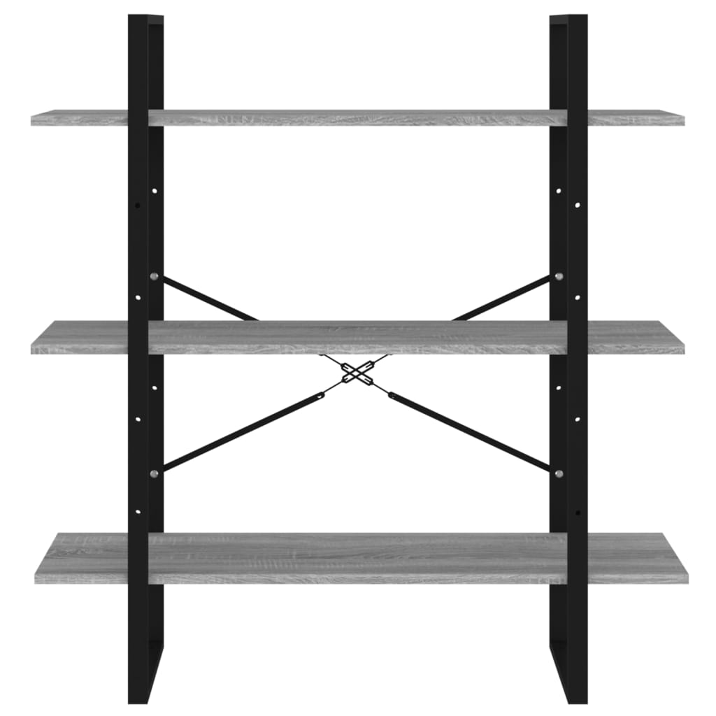 Bookshelf Gray Sonoma 100x30x105 cm Wood Material