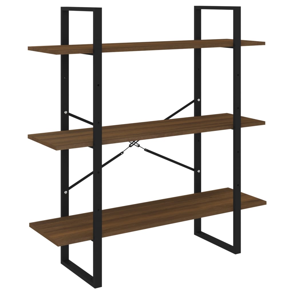 Bookshelf Brown Oak Look 100x30x105 cm Wood Material