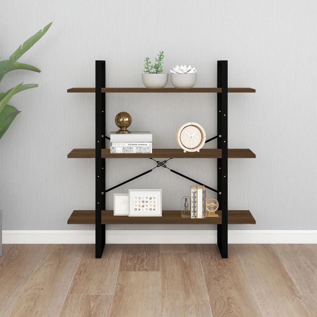 Bookshelf Brown Oak Look 100x30x105 cm Wood Material