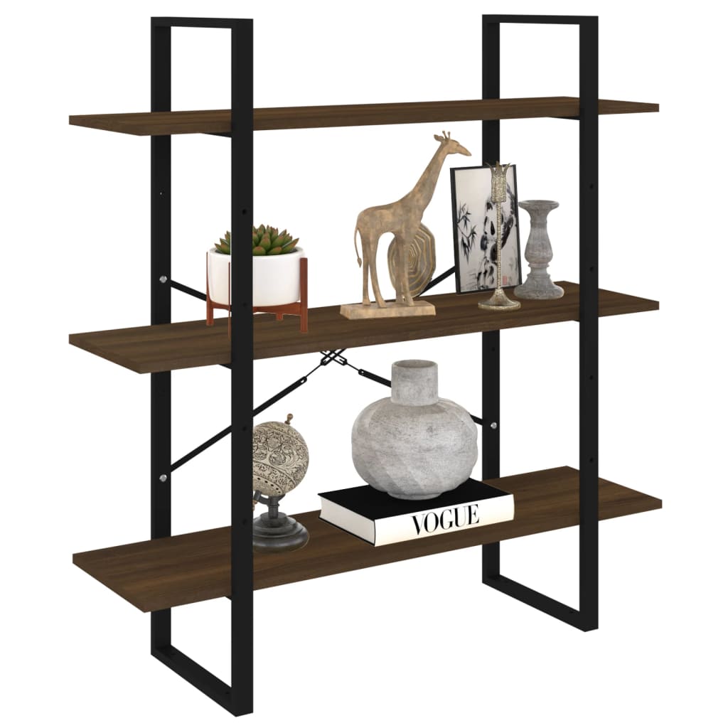 Bookshelf Brown Oak Look 100x30x105 cm Wood Material