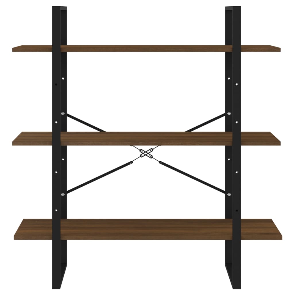 Bookshelf Brown Oak Look 100x30x105 cm Wood Material
