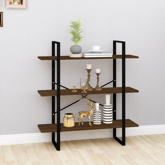 Bookshelf Brown Oak Look 100x30x105 cm Wood Material