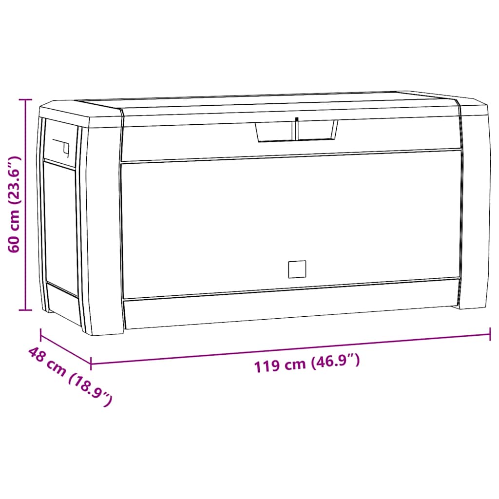 Gartentruhe Braun 119x48x60 cm Polypropylen