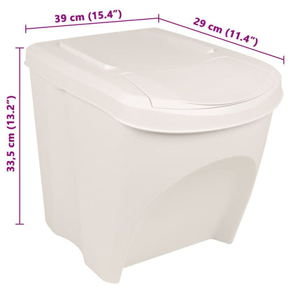 Stapelbare Mülleimer 3 Stk. Weiß 75 L Polypropylen