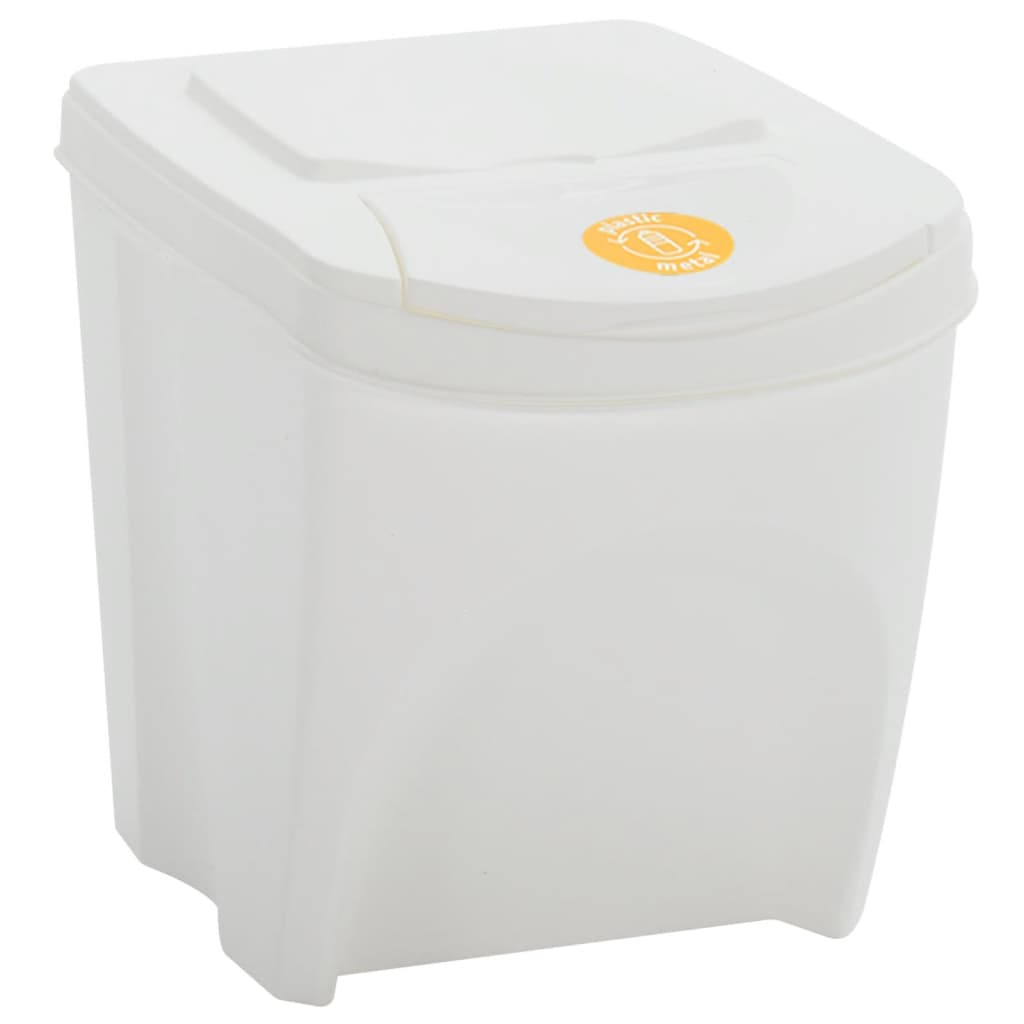 Stapelbare Mülleimer 4 Stk. Weiß 100 L Polypropylen