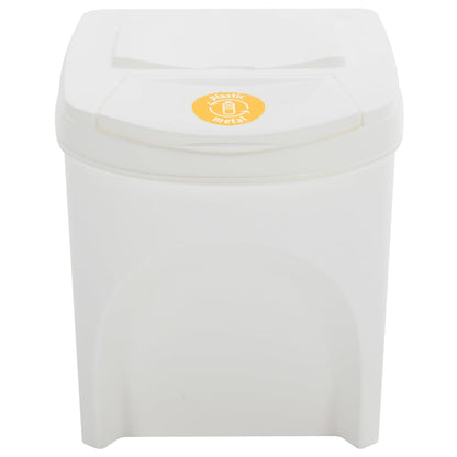 Stapelbare Mülleimer 4 Stk. Weiß 100 L Polypropylen