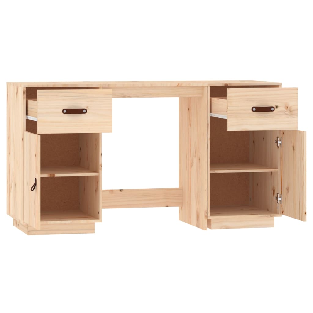 Bureau avec armoires 135x50x75 cm en pin massif