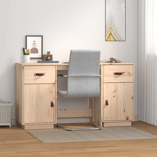 Bureau avec armoires 135x50x75 cm en pin massif