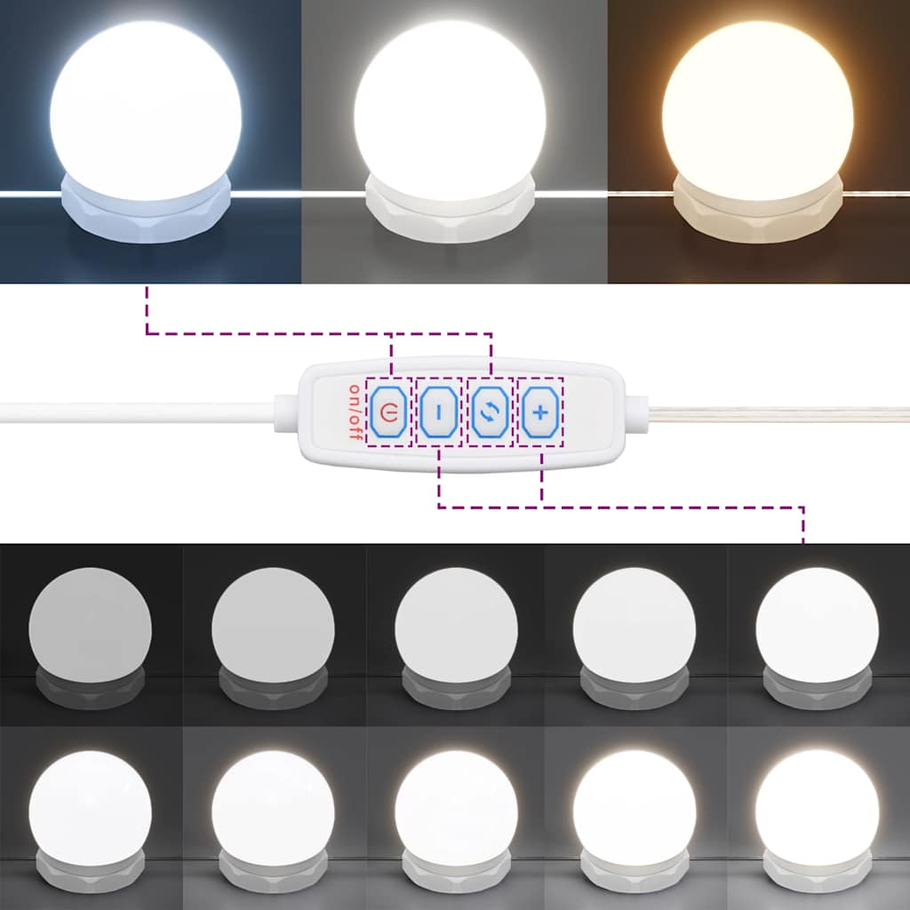 Schminktisch-Set mit LED Sonoma-Eiche Holzwerkstoff