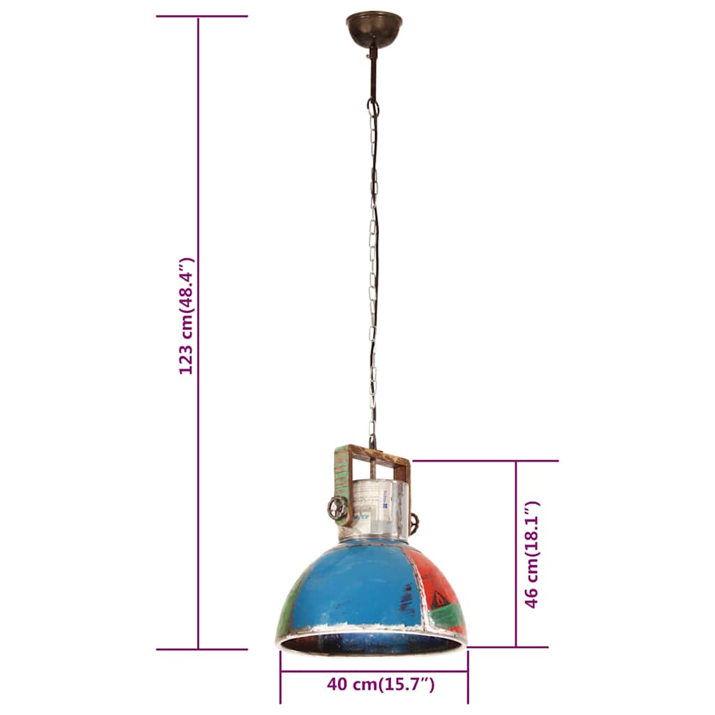 Hängelampe Industrie-Stil 25 W Mehrfarbig Rund 40 cm E27