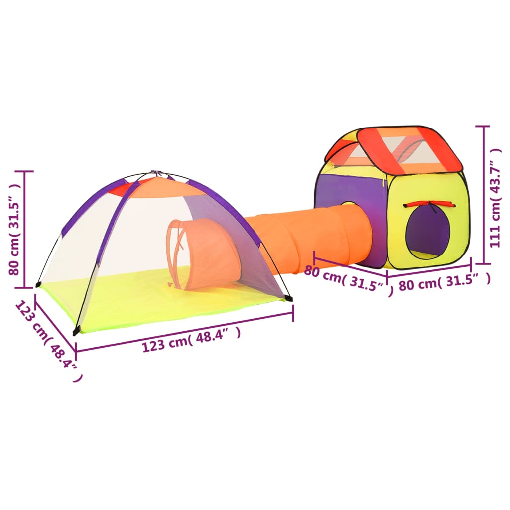 Tente de jeu pour enfants multicolore 338x123x111 cm