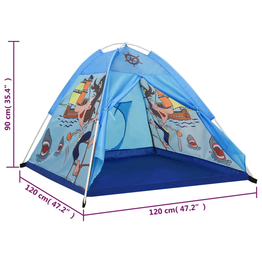 Tente de jeu pour enfants bleue 120x120x90 cm