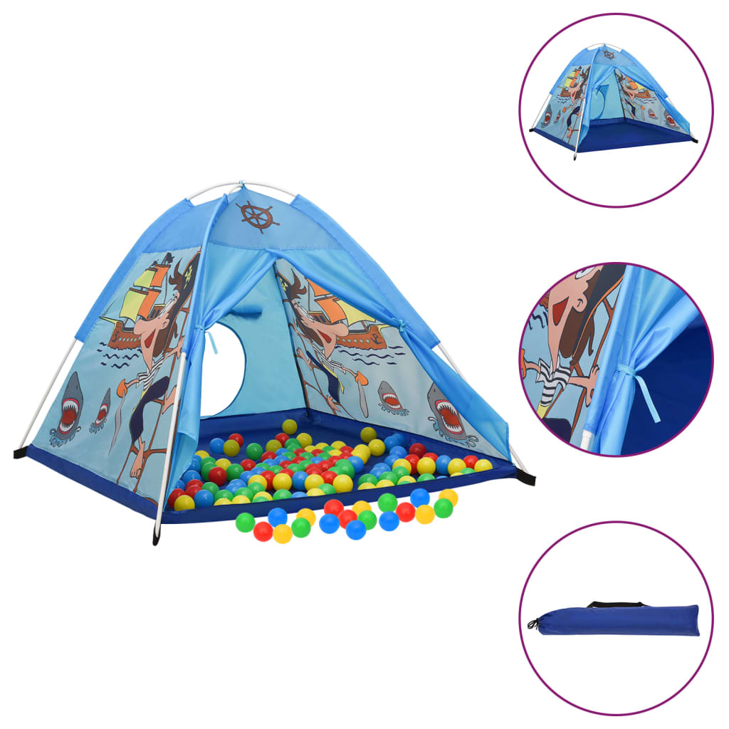 Tente de jeu pour enfants bleue 120x120x90 cm