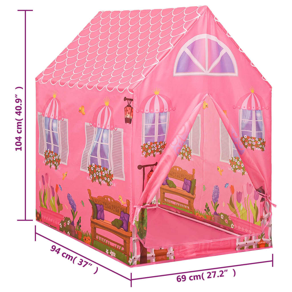 Tente de jeu pour enfants rose 69x94x104 cm