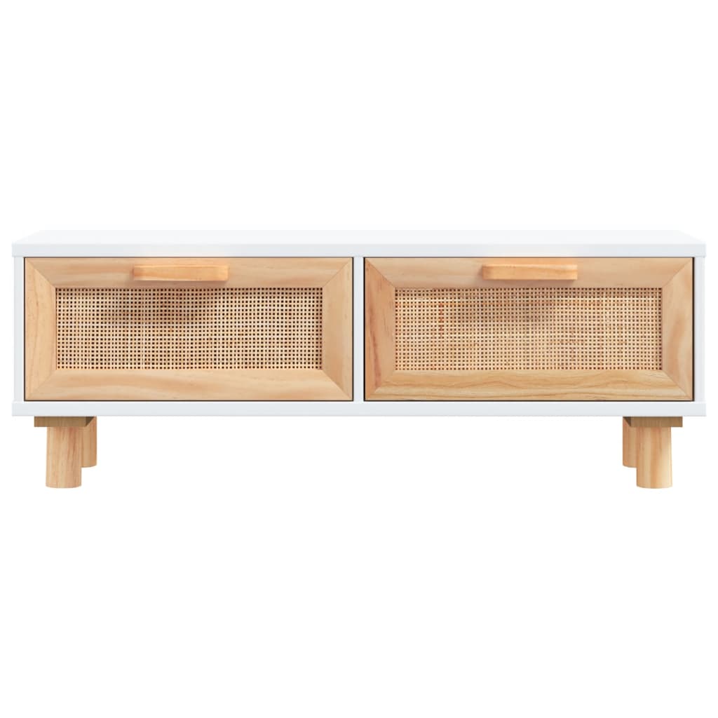Coffee table white 80x40x30 cm wood-based material &amp; solid pine wood