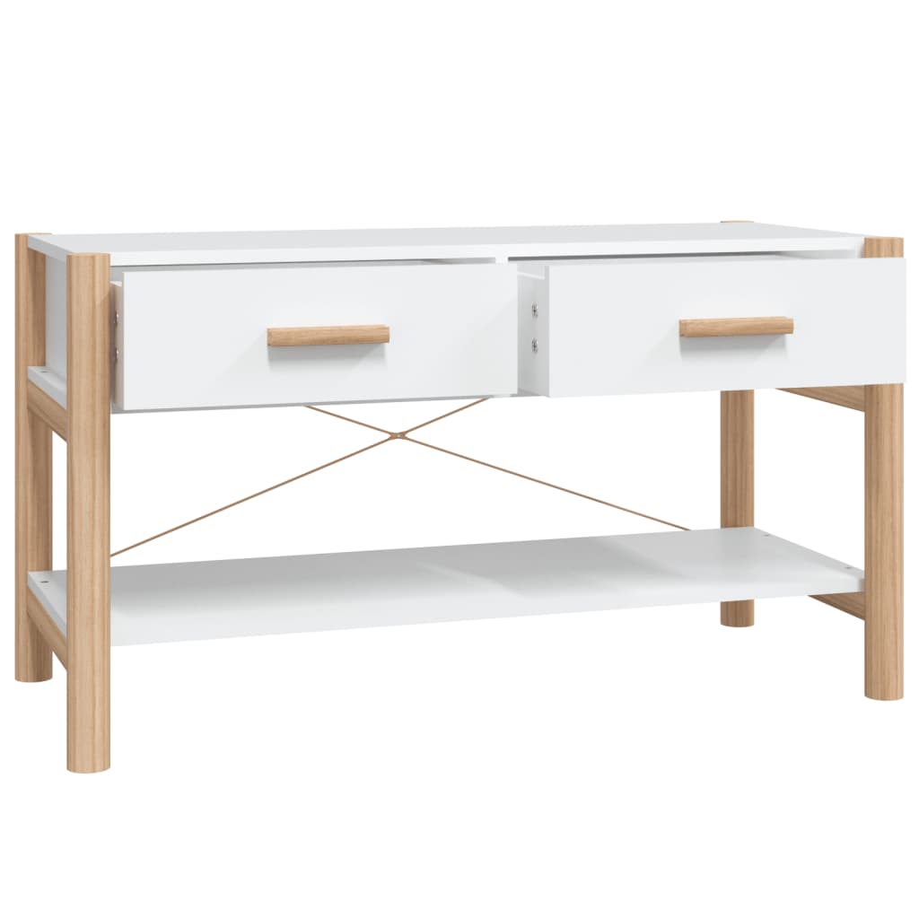 Meuble TV blanc 82x38x45 cm en matériau à base de bois