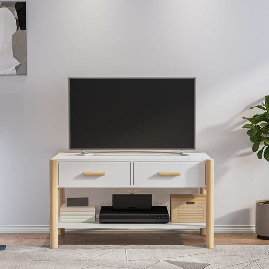Meuble TV blanc 82x38x45 cm en matériau à base de bois