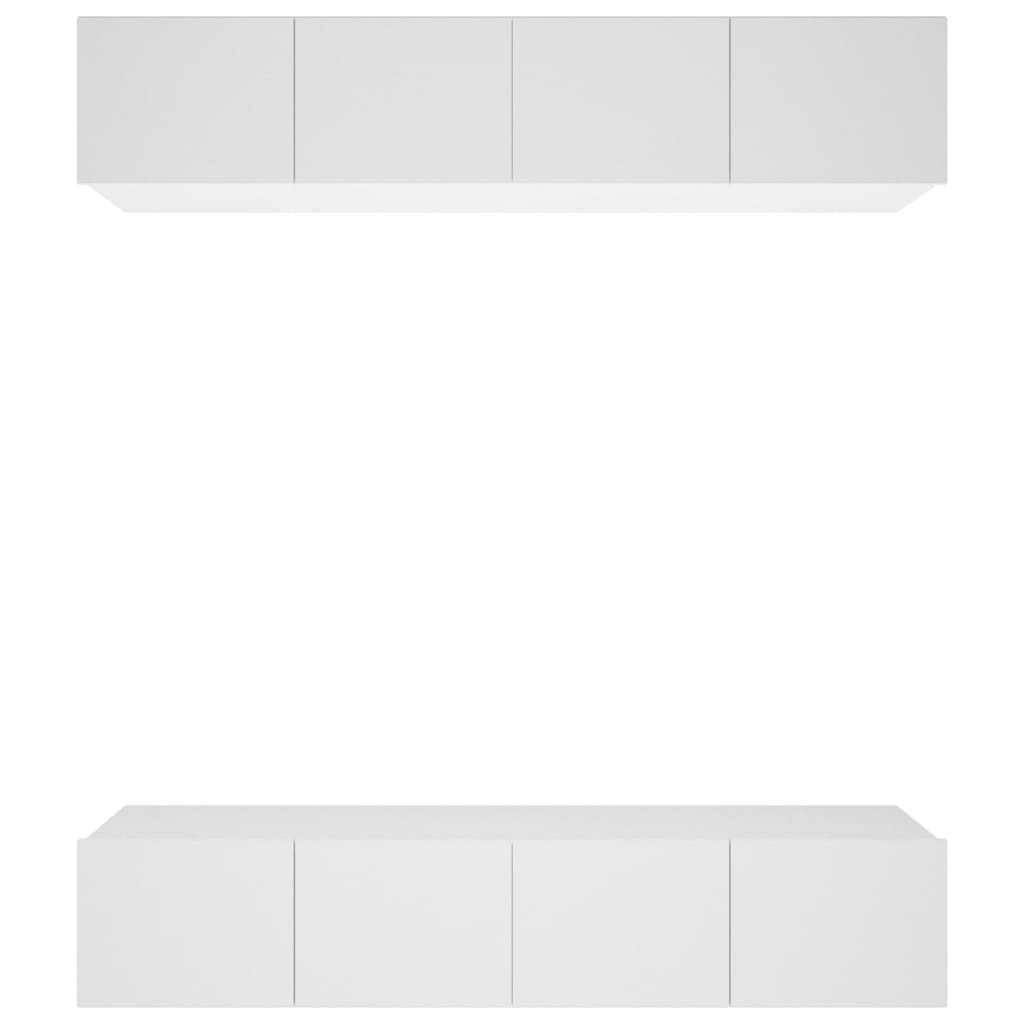 Meubles TV 4 pièces, blanc, 80 x 30 x 30 cm, matériau à base de bois
