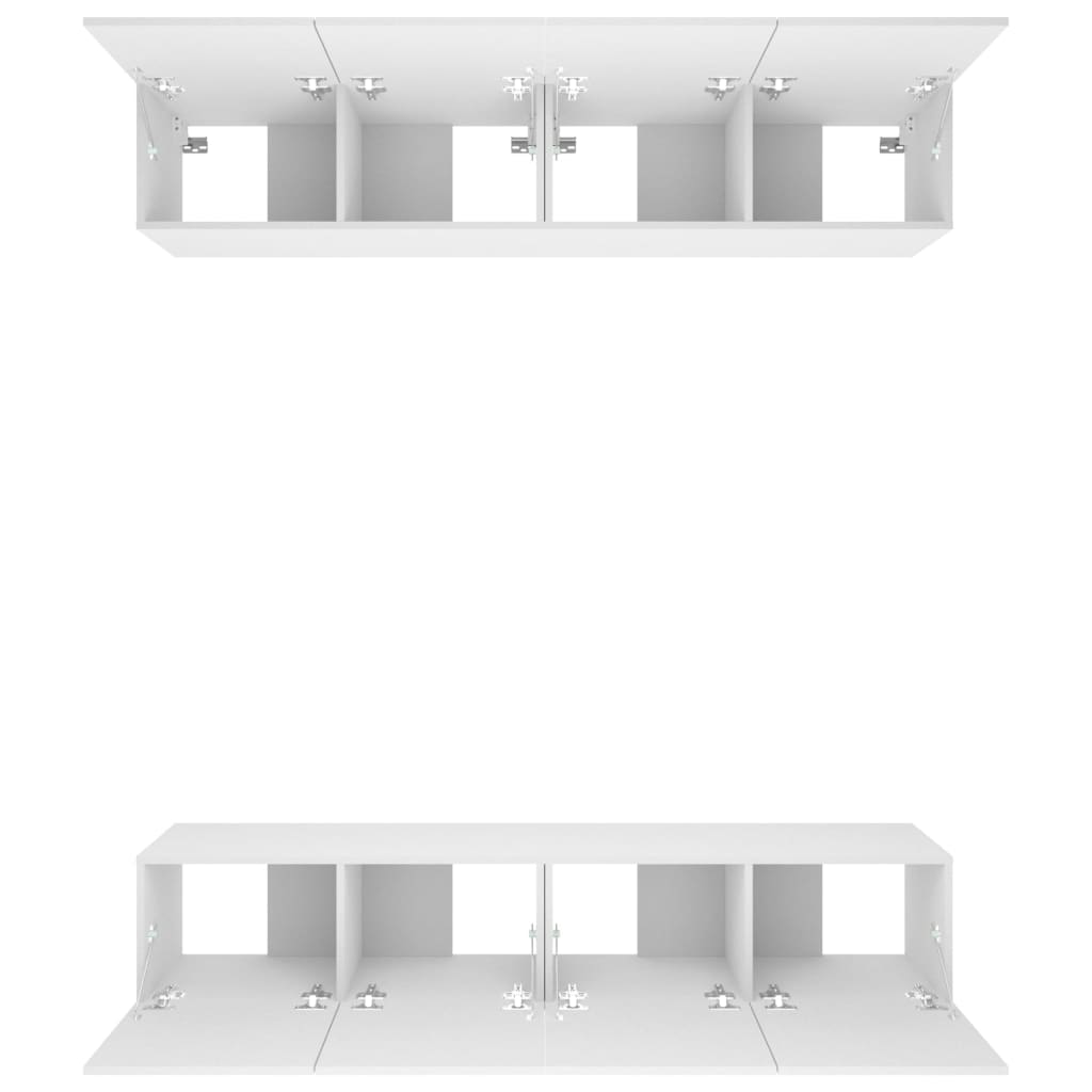 Meubles TV 4 pièces, blanc, 80 x 30 x 30 cm, matériau à base de bois