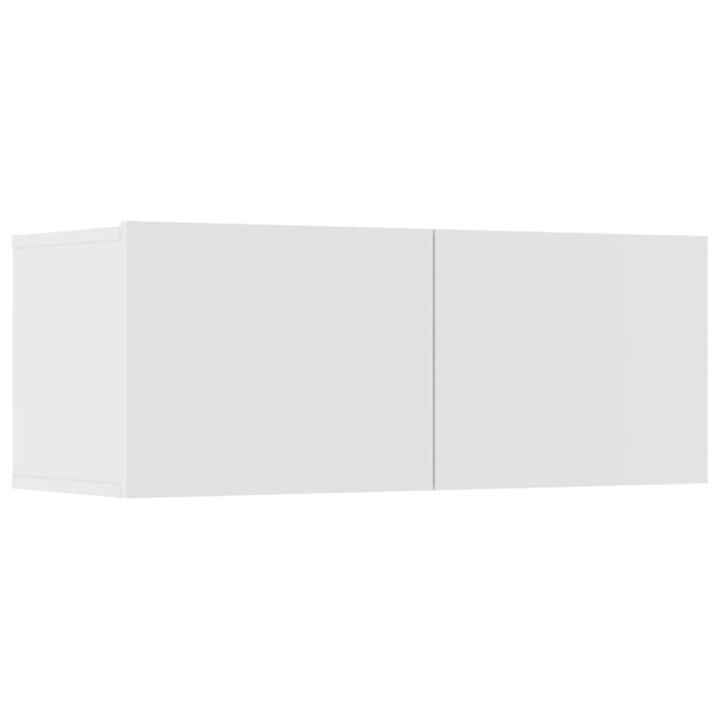 Meubles TV 4 pièces, blanc, 80 x 30 x 30 cm, matériau à base de bois