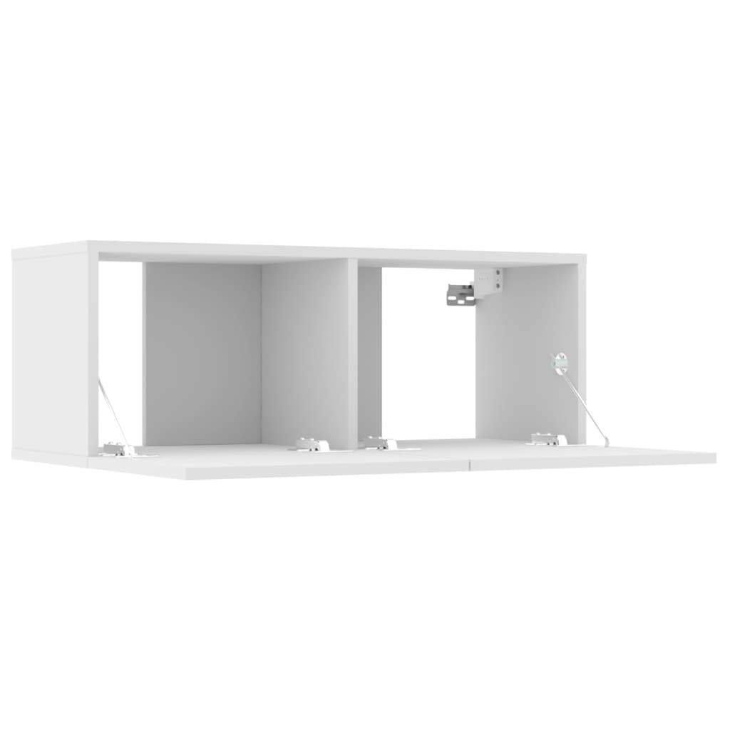 Meubles TV 4 pièces, blanc, 80 x 30 x 30 cm, matériau à base de bois