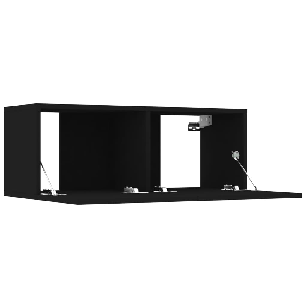 Meubles TV 4 pièces, noir, 80 x 30 x 30 cm, matériau à base de bois