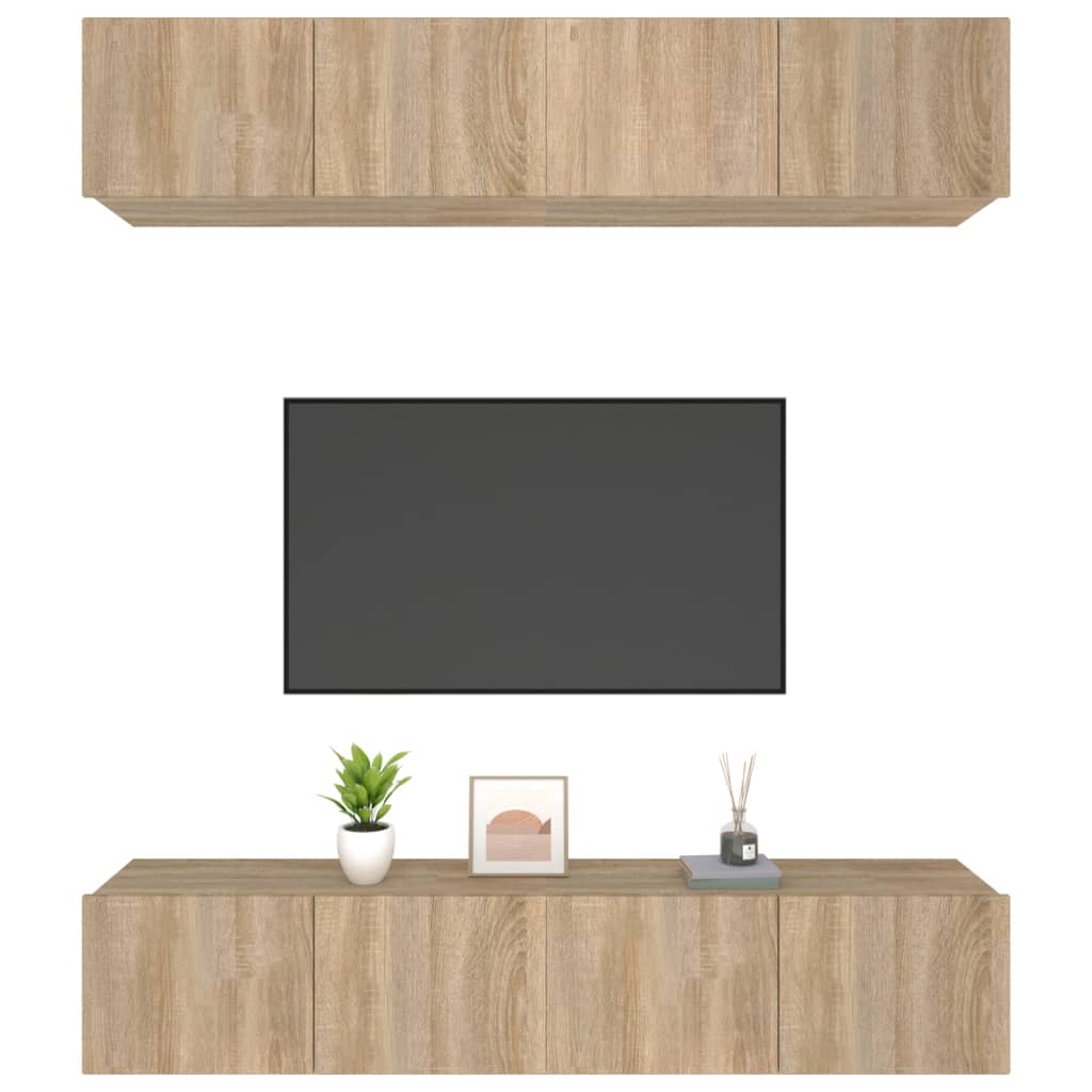 Meubles TV 4 pièces en chêne Sonoma 80 x 30 x 30 cm, matériau à base de bois