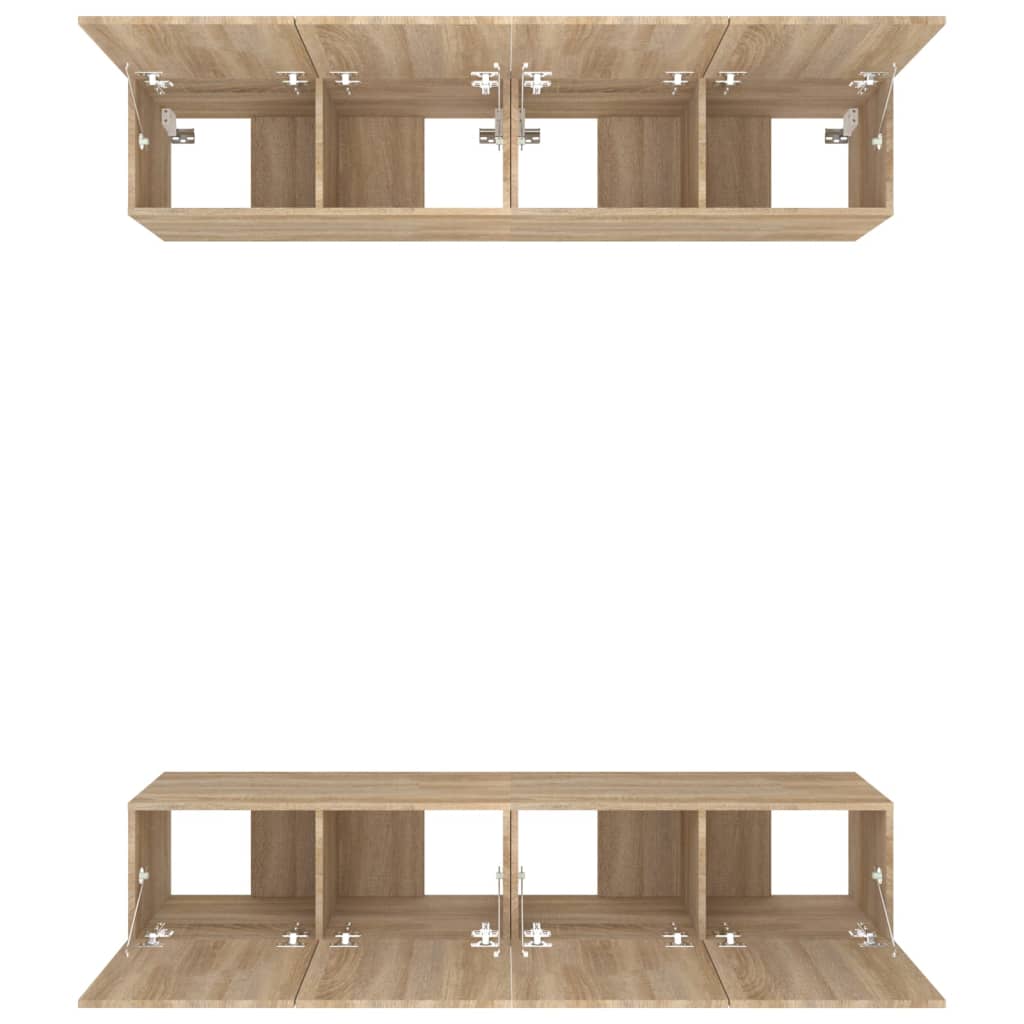 Meubles TV 4 pièces en chêne Sonoma 80 x 30 x 30 cm, matériau à base de bois