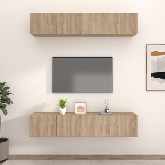 Meubles TV 4 pièces en chêne Sonoma 80 x 30 x 30 cm, matériau à base de bois