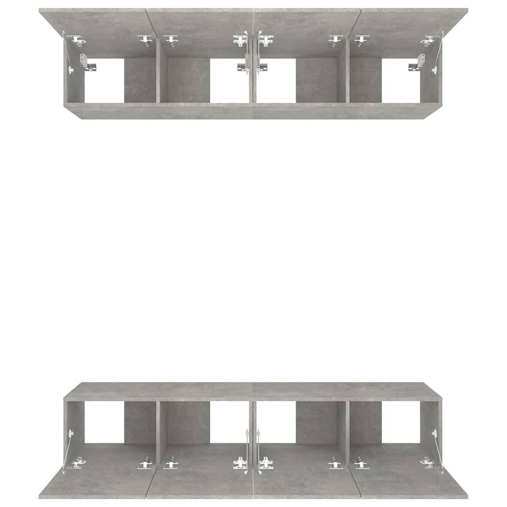 TV-Schränke 4 Stk. Betongrau 80x30x30 cm Holzwerkstoff