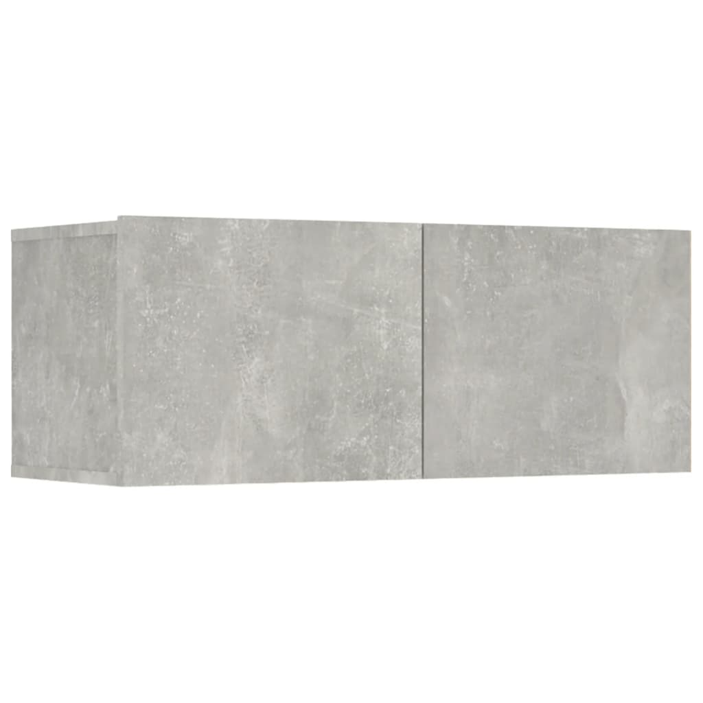 Meubles TV, 4 pièces, gris béton, 80 x 30 x 30 cm, matériau à base de bois