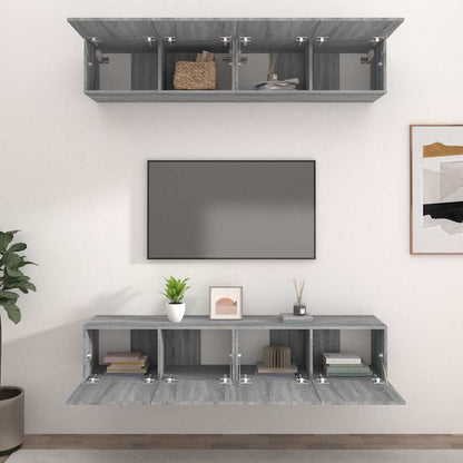 TV-Schränke 4 Stk. Grau Sonoma 80x30x30 cm Holzwerkstoff