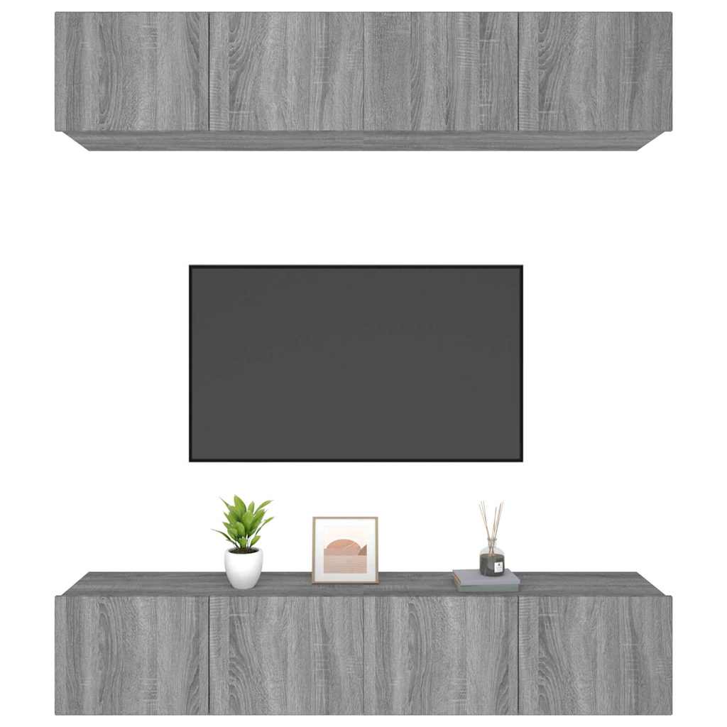 TV-Schränke 4 Stk. Grau Sonoma 80x30x30 cm Holzwerkstoff