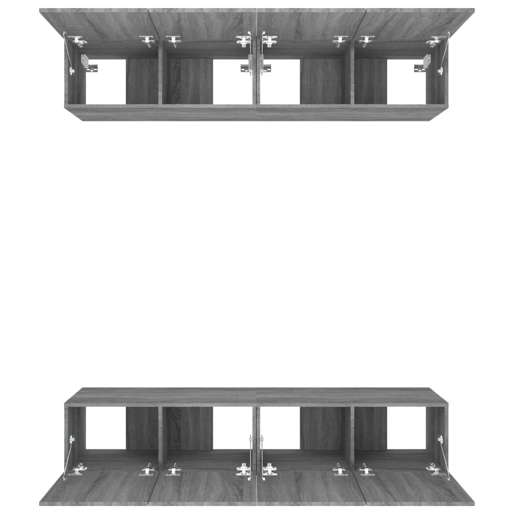Meubles TV 4 pièces, gris Sonoma, 80 x 30 x 30 cm, matériau à base de bois