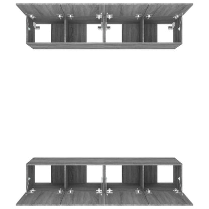TV-Schränke 4 Stk. Grau Sonoma 80x30x30 cm Holzwerkstoff