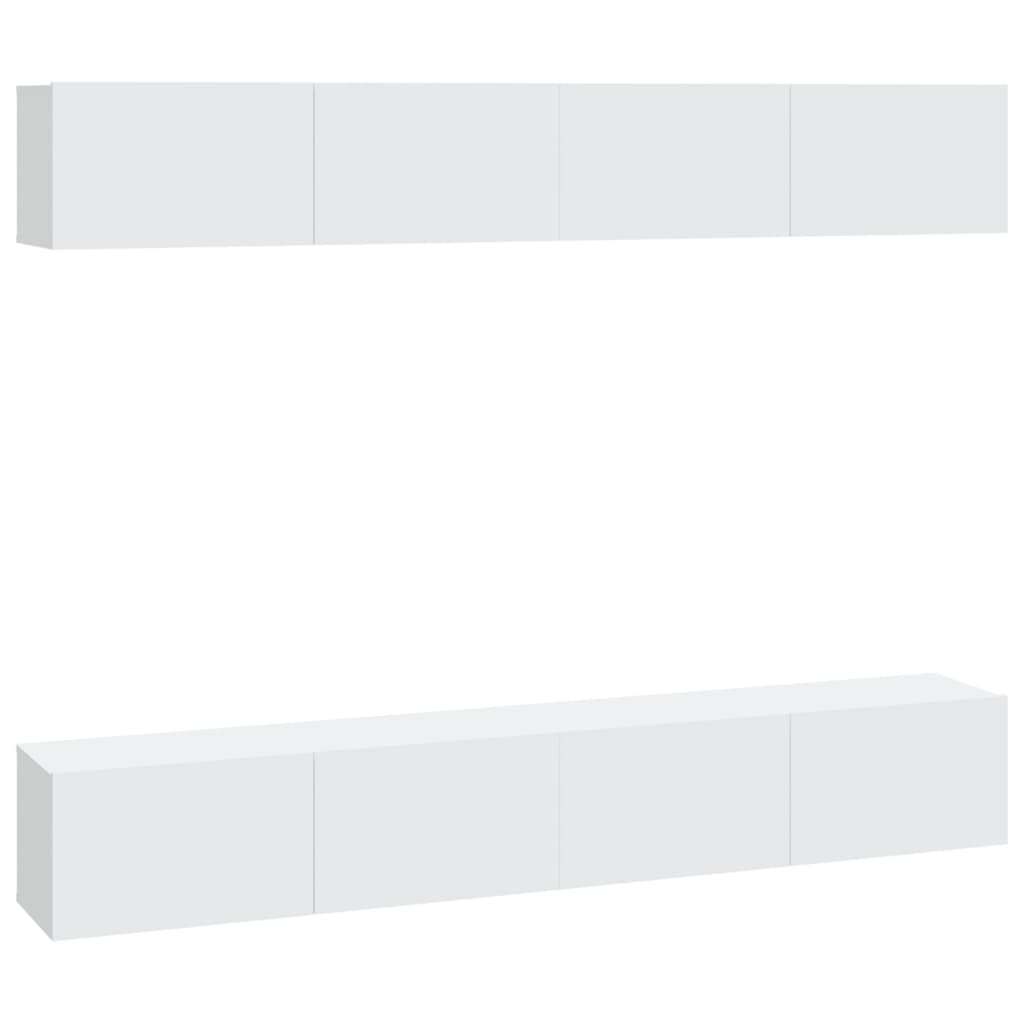 TV wall cabinets 4 pcs. White 100x30x30 cm