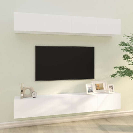 TV wall cabinets 4 pcs. White 100x30x30 cm
