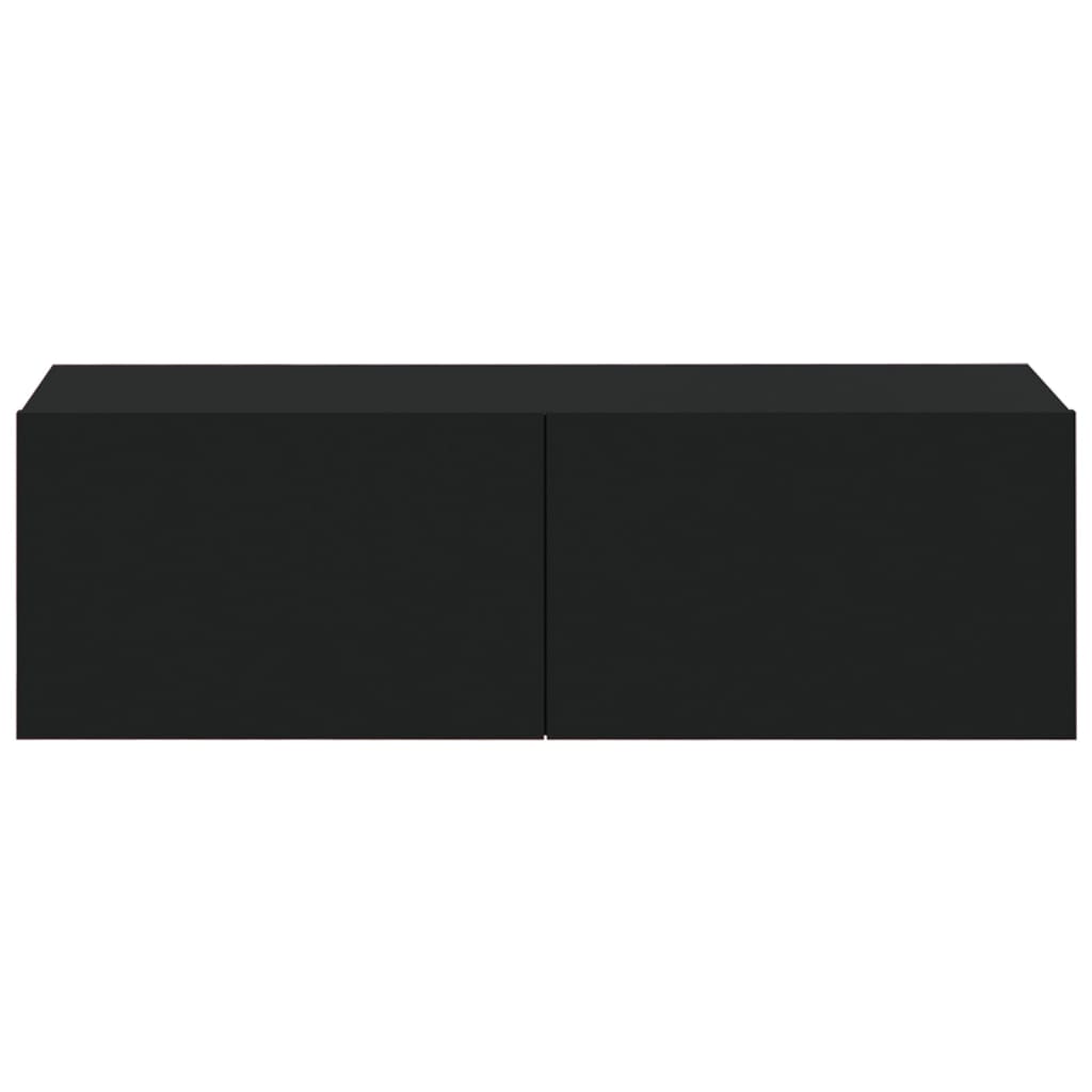 TV wall cabinets 4 pcs. Black 100x30x30 cm